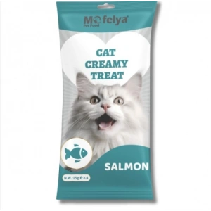 Mofelya Yüksek Proteinli Somonlu Krem Kedi Ödül Maması 15 gr 4lü