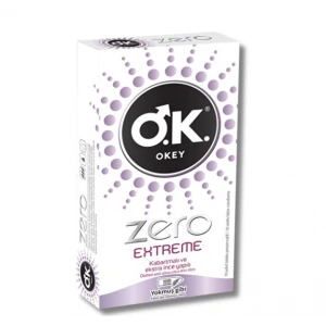Okey Prezervatif Zero Extreme Kabartmalı ve Ekstra İnce Formlu 10lu