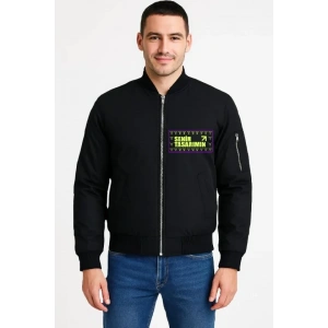 Ön Bomber Ceket - Siyah