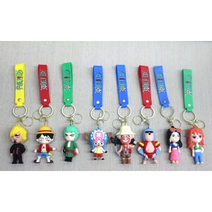 One Piece Karışık Karakterler Silikon Anahtarlık