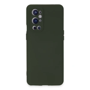 One Plus 9 Pro Kılıf Nano içi Kadife Silikon - Koyu Yeşil