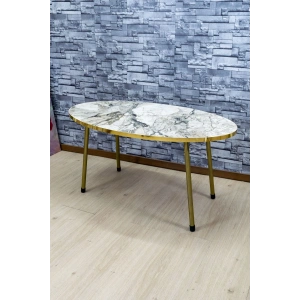 Orta Sehpa Elips Altın Metal Ayak Efes Altın