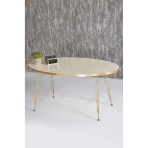 Orta Sehpa Elips Gold Krem Tel