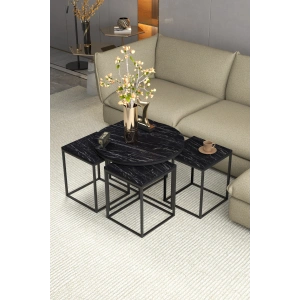 Orta Sehpa Ve Zigon Sehpa Oval Lüx 5Li Set Bendir