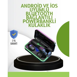 Oyun Modlu E10 Bluetooth Kulaklık Powerbank ve LED Ekranlı
