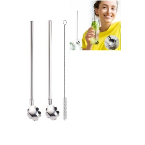 Paslanmaz Metal 2 li Kaşıklı Pipet Fırça Seti