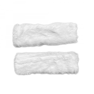 Peluş Seyahat Emniyet Kemer Pedi Kılıfı 2li Beyaz