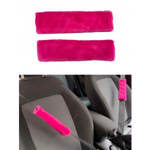 Peluş Seyahat Emniyet Kemer Pedi Kılıfı 2li Fuşya Pembe