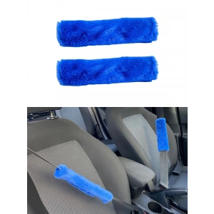Peluş Seyahat Emniyet Kemer Pedi Kılıfı 2li Mavi