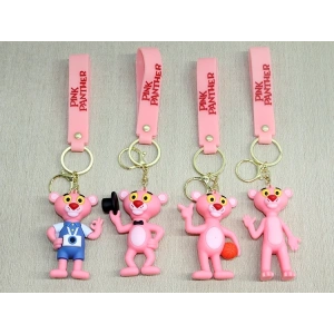 Pembe Panter Silikon Anahtarlık