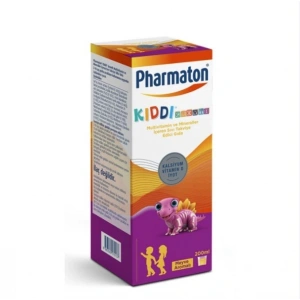 Pharmaton Kiddi Growth Kalsiyum Vitamin D İyot İçeren Takviye Edici Gıda Meyve Aromalı Şurup 200 ml