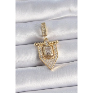 Pirinç Gold Renk Baget Zirkon Taşlı Ajda Charm
