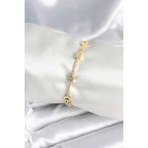 Pirinç Gold Renk Halley Yıldız Model Kadın Bileklik