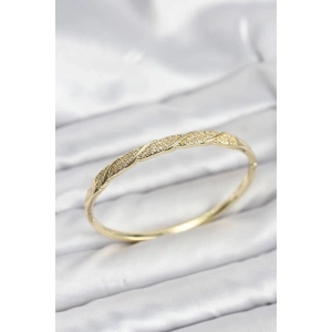 Pirinç Gold Renk Zirkon Taşlı Model Kadın Kelepçe Bileklik