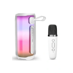 Pluse 5 Mikrofonlu RGB Kablosuz Hoparlör - Beyaz