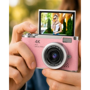 Profesyonel Çekim İçin 48 MP Kamera 18x Zoom Flip Ekran Dijital Kamera
