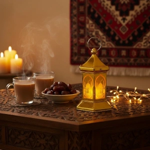Ramazan Temalı Altıgen Kubbe LED Lamba