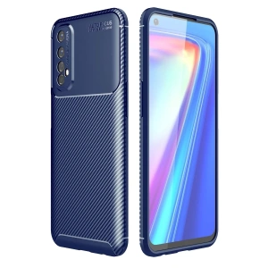 Realme 7 Kılıf Auto Focus Karbon Kapak - Lacivert