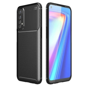 Realme 7 Kılıf Auto Focus Karbon Kapak - Siyah