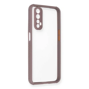 Realme 7 Kılıf Miami Şeffaf Silikon - Açık Mor