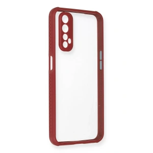 Realme 7 Kılıf Miami Şeffaf Silikon - Fuşya