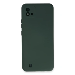 Realme C11 2021 Kılıf Nano içi Kadife Silikon - Koyu Yeşil