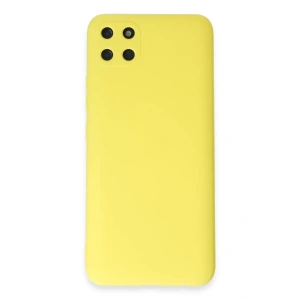 Realme C11 Kılıf Nano içi Kadife Silikon - Sarı
