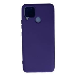 Realme C15 Kılıf Nano içi Kadife Silikon - Mor
