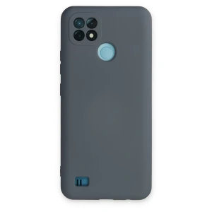 Realme C21 Kılıf Nano içi Kadife Silikon - Gri