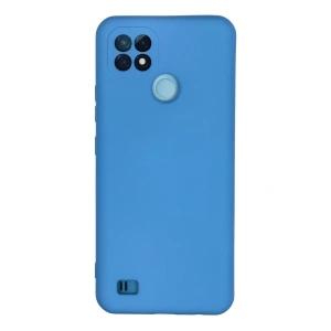 Realme C21 Kılıf Nano içi Kadife Silikon - Mavi