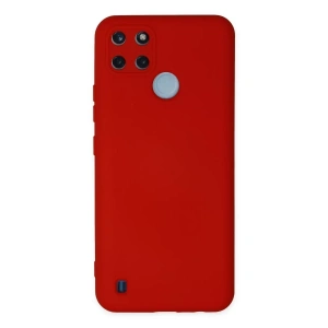 Realme C25Y Kılıf Nano içi Kadife Silikon - Kırmızı