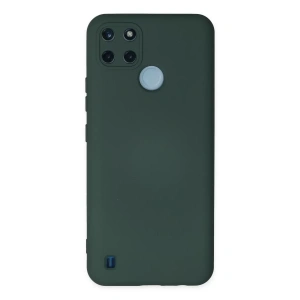 Realme C25Y Kılıf Nano içi Kadife Silikon - Koyu Yeşil