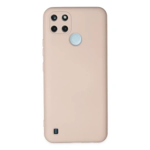 Realme C25Y Kılıf Nano içi Kadife Silikon - Pudra