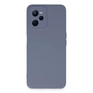 Realme C35 Kılıf Nano içi Kadife Silikon - Gri