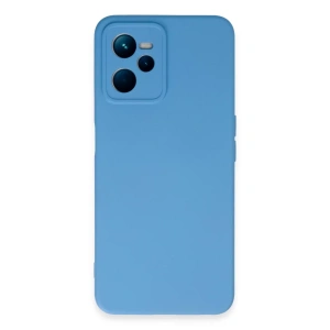 Realme C35 Kılıf Nano içi Kadife Silikon - Mavi