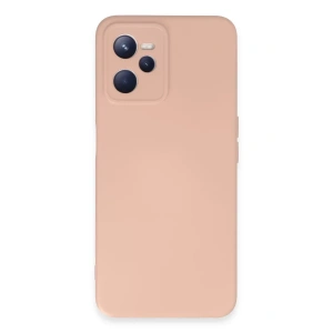 Realme C35 Kılıf Nano içi Kadife Silikon - Pudra