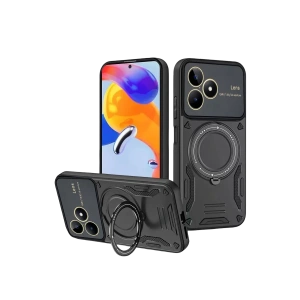 Realme C53 Kılıf Joy Lens Standlı Kapak - Siyah