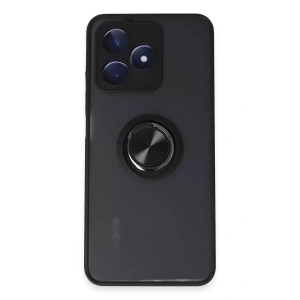 Realme C53 Kılıf Montreal Yüzüklü Silikon Kapak - Siyah