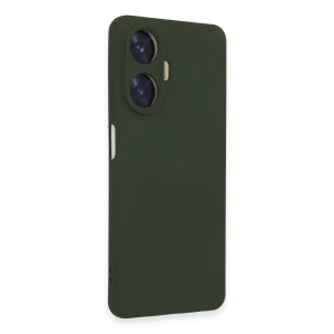 Realme C55 Kılıf Nano içi Kadife Silikon - Koyu Yeşil