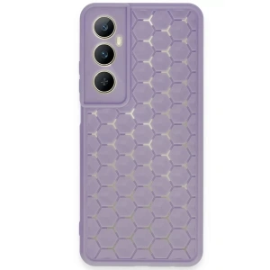 Realme C65 Kılıf Petek Silikon Kapak - Lila
