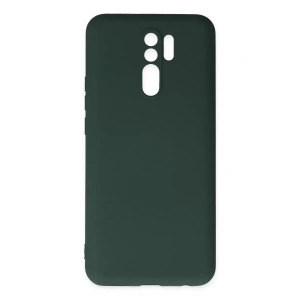Redmi 9 Kılıf Nano içi Kadife Silikon - Koyu Yeşil