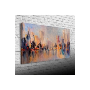 Renkli Kayıp Şehir Canvas Tablo (60x120)