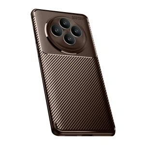 Reno 11 FS Kılıf Auto Focus Karbon Kapak - Kahverengi