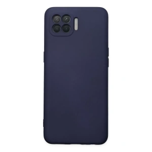 Reno 4 Lite Kılıf Nano içi Kadife Silikon - Lacivert