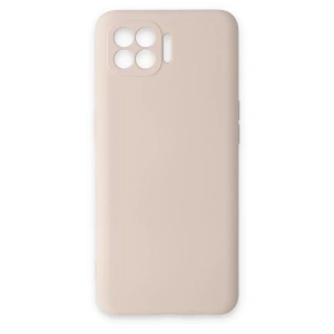 Reno 4 Lite Kılıf Nano içi Kadife Silikon - Pudra