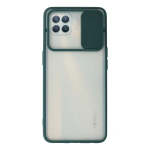Reno 4 Lite Kılıf Palm Buzlu Kamera Sürgülü Silikon - Yeşil