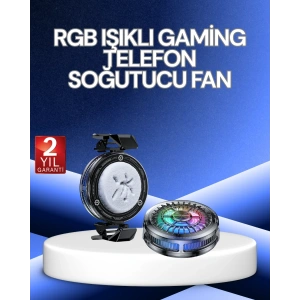 RGB Işıklı Telefon Soğutucu Fan  Cooler Süper Hızlı Soğutma