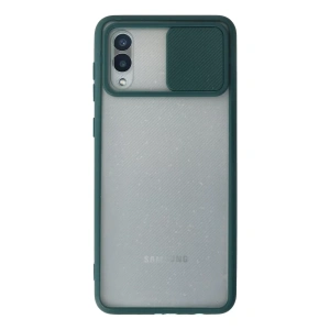 Samsung Galaxy A02 Kılıf Palm Buzlu Kamera Sürgülü Silikon - Yeşil