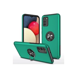 Samsung Galaxy A02S Kılıf Elit Yüzüklü Kapak - Yeşil