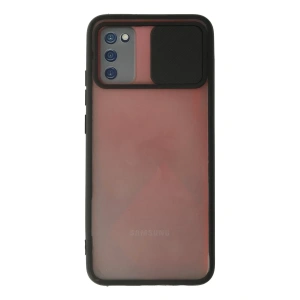 Samsung Galaxy A02S Kılıf Palm Buzlu Kamera Sürgülü Silikon - Siyah